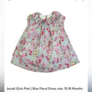 Jacadi Blue and Pink floral dress- size 18 mo